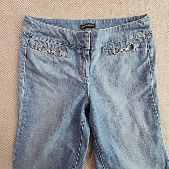 New York & Company Jeans Women's Denim 12 (32x31) Light Blue Wide Leg 11in Wide - Picture 13 of 16